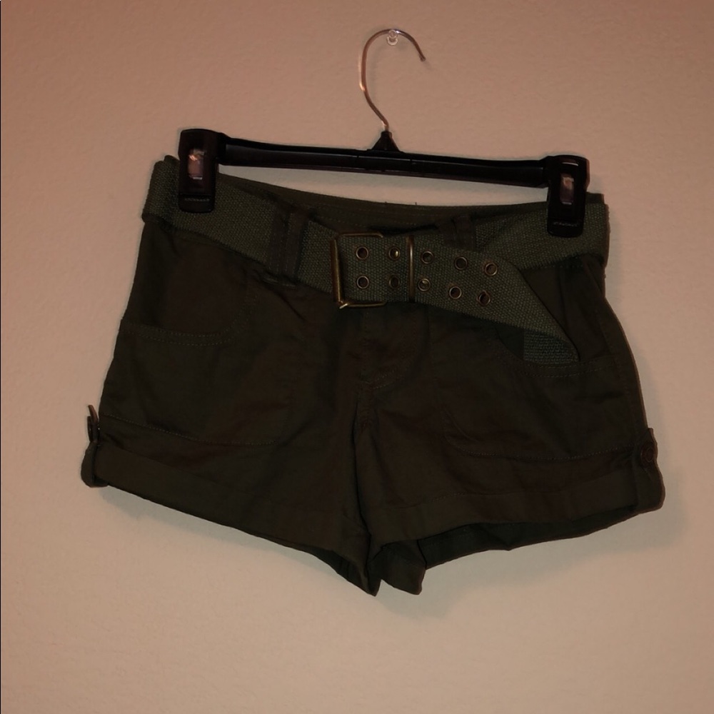 Rue 21 Cuffed Army Green Shorts